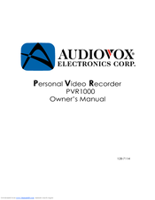 Audiovox PVR1000 Owner's Manual