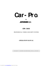 Auto Page Car-Pro CPX-3600 Operation Manual