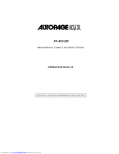 Auto Page Professional Vehicle Security System RF-420LCD Operation Manual