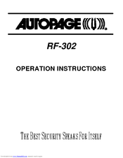 Auto Page RF-302 Operation Instructions Manual