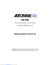 Auto Page RS-650 Operation Manual