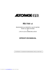 Auto Page RS-750lcd Operation Manual