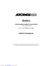 Auto Page RS-855lcd Operation Manual