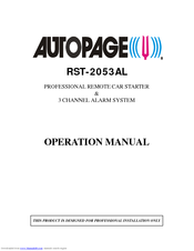 Auto Page RST-2053AL Operation Manual