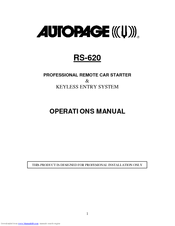 Auto Page RS-620 Operation Manual