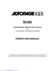 Auto Page RS-660 Operation Manual