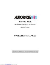Auto Page RS-610 Operation Manual