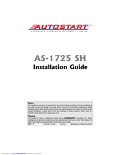 Autostart AS-1725 SH Installation Manual