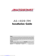 Autostart AS-1820 FM Installation Manual