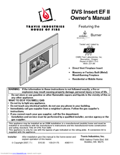 Travis Industries DVS Insert EF II Owner's Manual