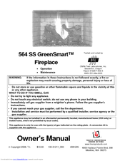 Travis Industries GreenSmart Fireplace 564 SS Owner's Manual