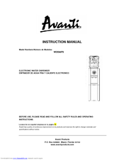 Avanti WDE98PS Instruction Manual
