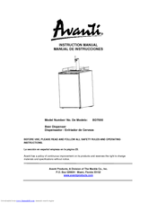 Avanti BD7000 Instruction Manual
