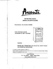 Avanti WC492D Instruction Manual