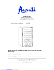 Avanti WC493B Instruction Manual