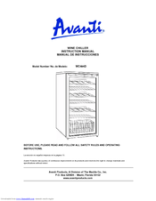 Avanti WC494D Instruction Manual
