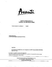 Avanti BD555 Instruction Manual