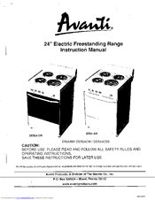 Avanti DER24CW Instruction Manual