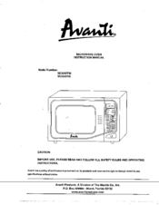 Avanti NOT FOUN MO649TW Instruction Manual
