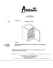 Avanti WC600CL Instruction Manual