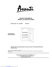 Avanti BCA327B Instruction Manual