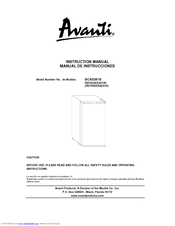 Avanti BCA3281 Instruction Manual