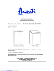 Avanti BCA4499SSL Instruction Manual