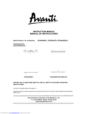 Avanti BCA-4560W Instruction Manual