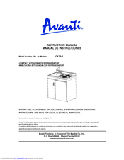 Avanti CK36-1 Instruction Manual