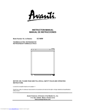 Avanti EC149W Instruction Manual