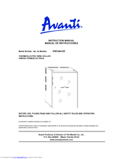 Avanti EWC4001DZ Instruction Manual