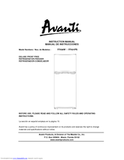 Avanti FF433PS Instruction Manual