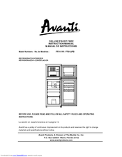 Avanti FF511W Instruction Manual