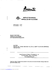 Avanti FF100 Instruction Manual
