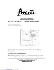 Avanti RA316WT Instruction Manual