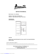 Avanti RA751WT Instruction Manual