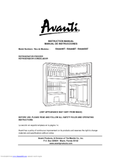 Avanti RA303WT Instruction Manual