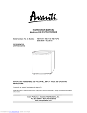 Avanti BCA1811B Instruction Manual