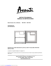 Avanti RM1721B Instruction Manual