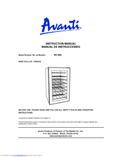 Avanti WC40D Instruction Manual