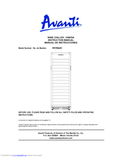 Avanti WCR684C Instruction Manual