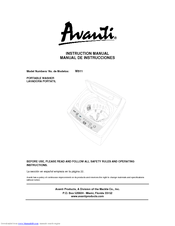 Avanti W511 Instruction Manual