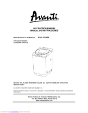 Avanti W797 Instruction Manual