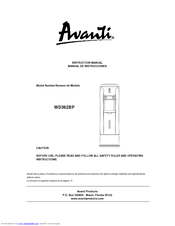 Avanti WD362BP Instruction Manual