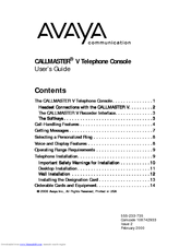 Avaya CALLMASTER V User Manual