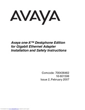 Avaya Avaya one-X Gigabit Ethernet Adapter Installation And Safety Instructions