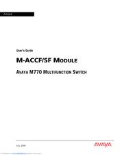 Avaya M-ACCF/SF User Manual