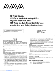 Avaya 201-type Installation And Safety Instructions