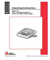 Avery Dennison MONARCH 939I Operating Instructions Manual
