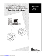 Avery Dennison Wireless Ethernet Print Server Monarch 7411 Operating Instructions Manual
